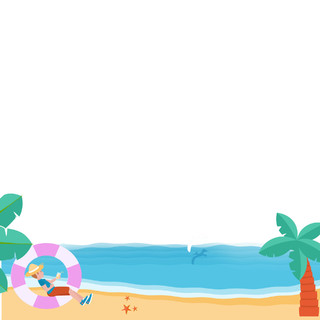 高清夏天海边椰子树元素GIF动图